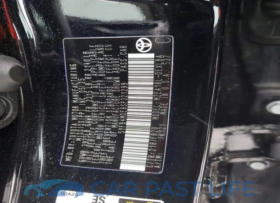 5YFB4MDE8SP321299# 12