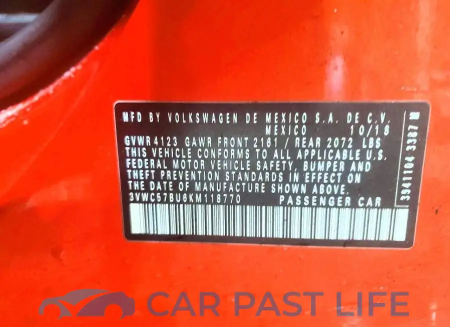 3VWC57BU6KM118770# 12