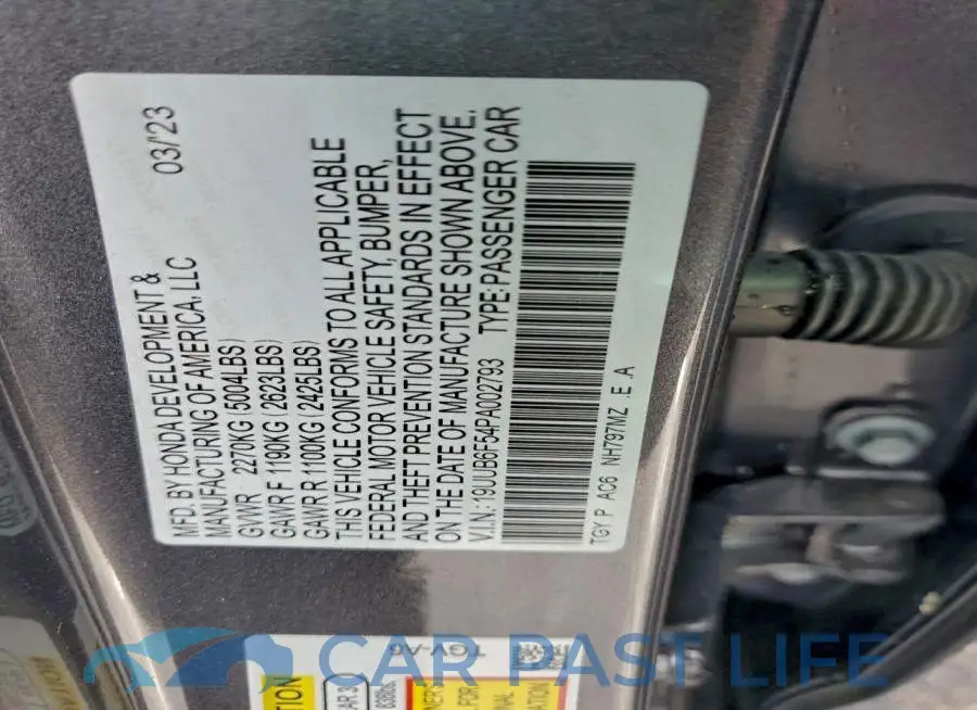 19UUB6F54PA002793# 13