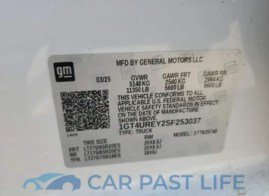1GT4UREY2SF253037# 12