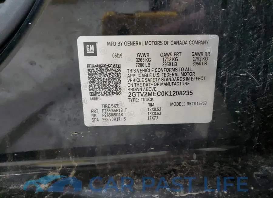2GTV2MEC0K1208235# 12