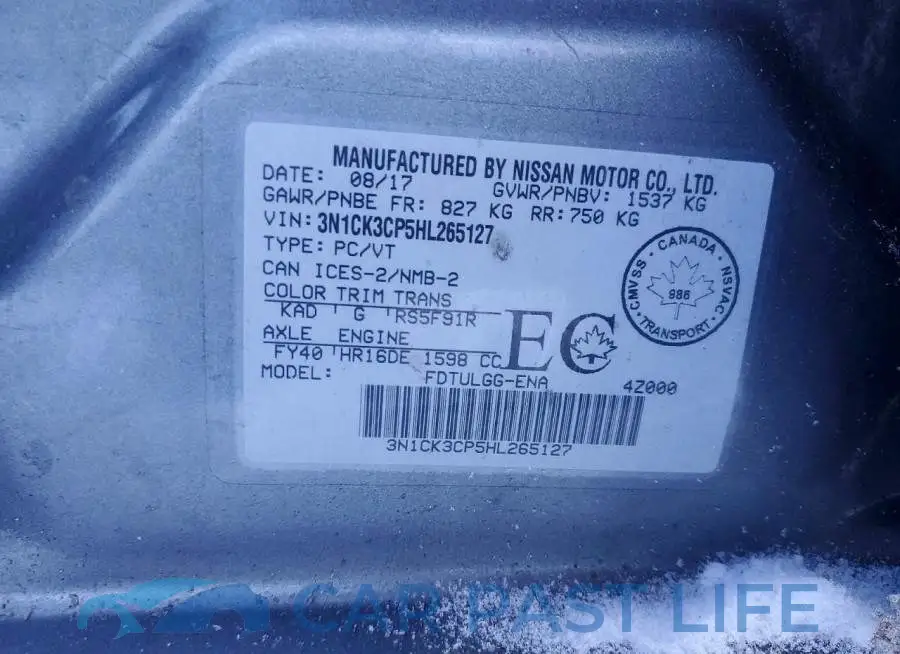 3N1CK3CP5HL265127# 12