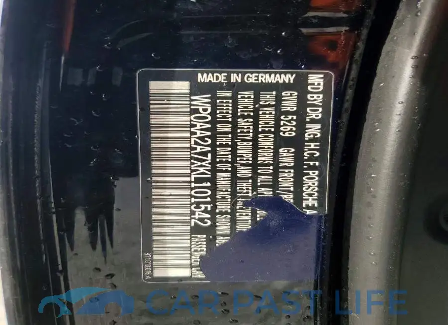 WP0AA2A7XKL101542# 12