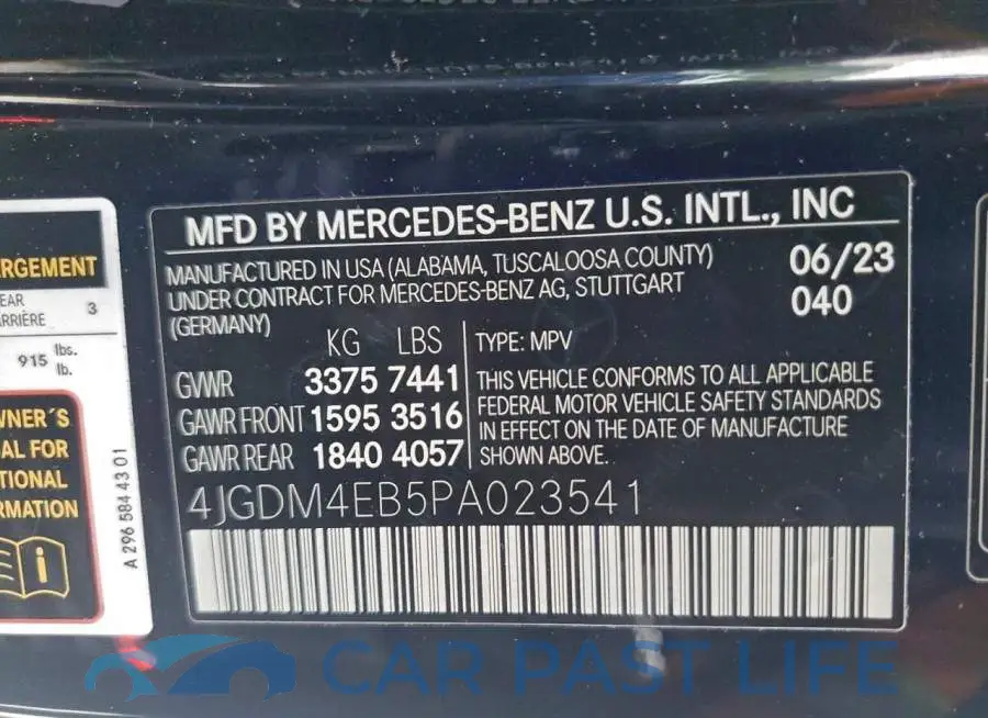 4JGDM4EB5PA023541# 12