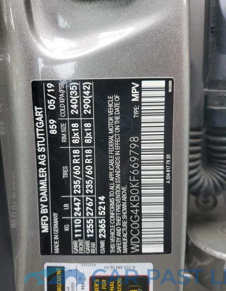WDC0G4KB0KF669798# 13