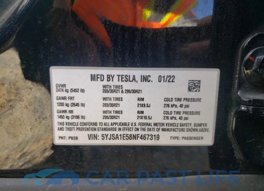 5YJSA1E58NF467319# 13