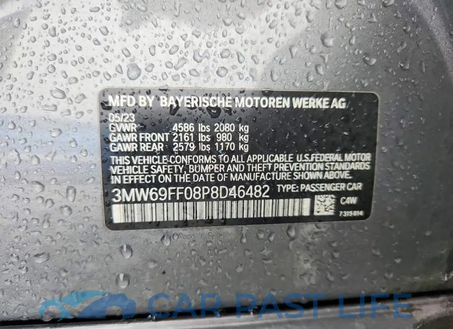 3MW69FF08P8D46482# 12