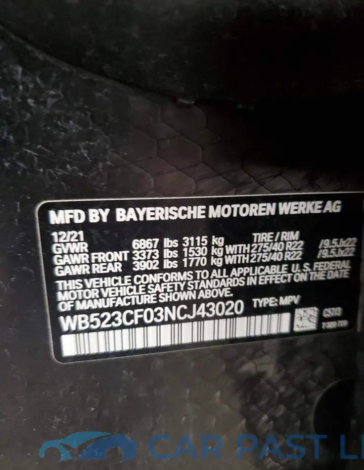 WB523CF03NCJ43020# 13