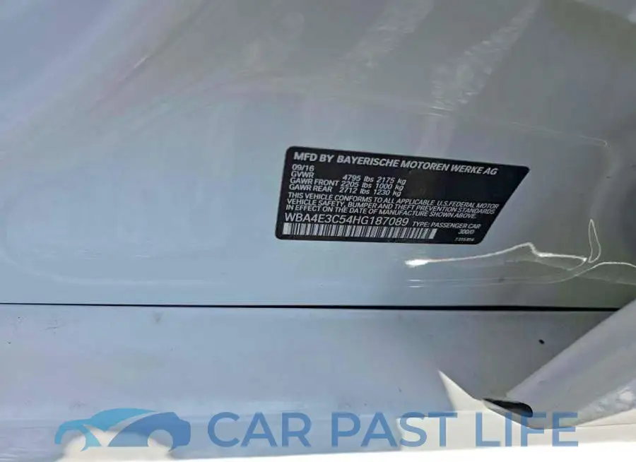 WBA4E3C54HG187089# 9
