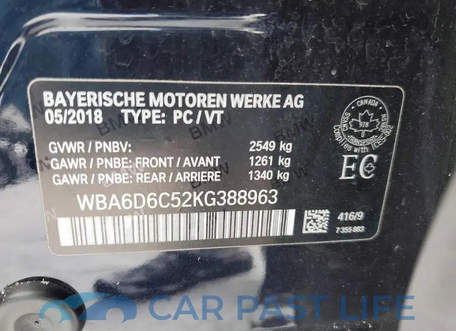 WBA6D6C52KG388963# 12