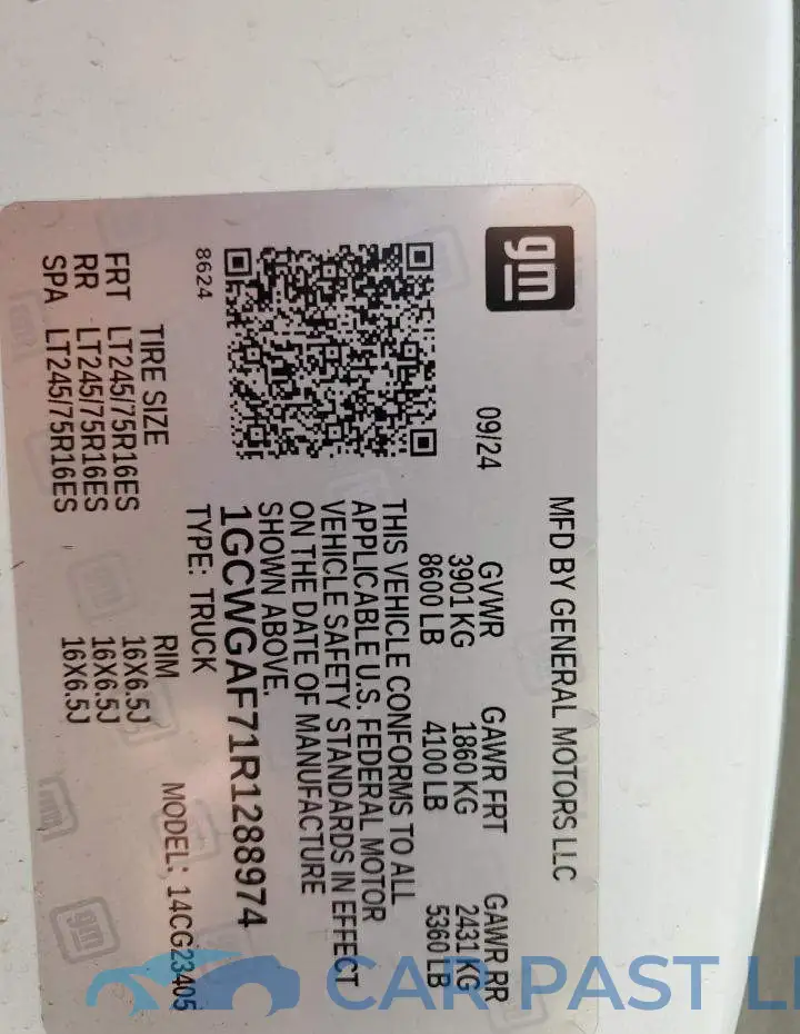 1GCWGAF71R1288974# 13