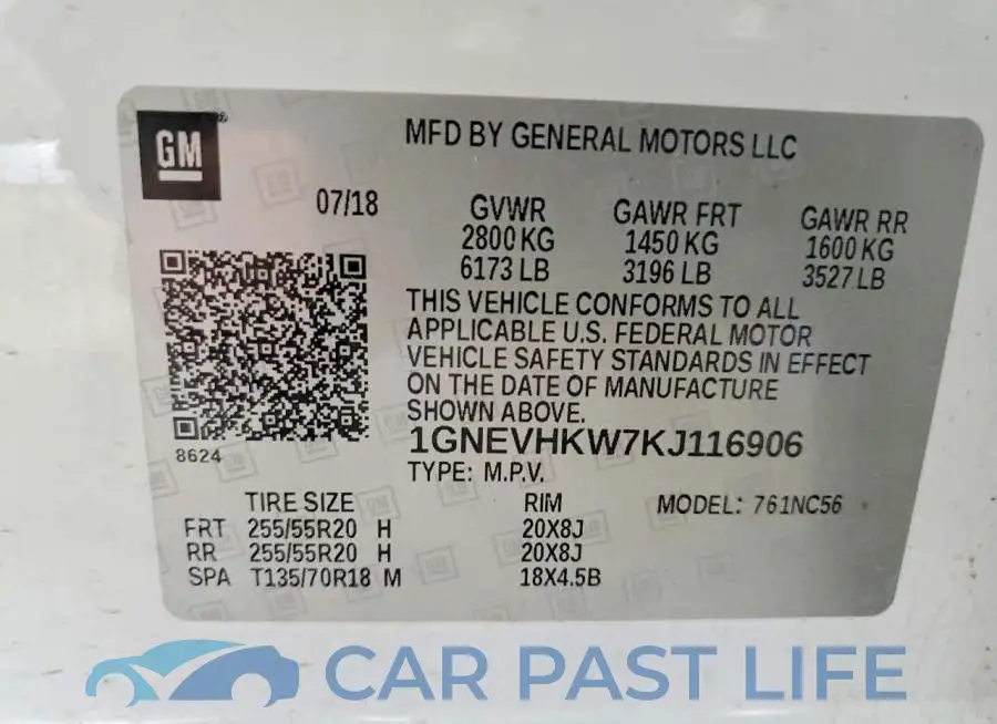 1GNEVHKW7KJ116906# 13