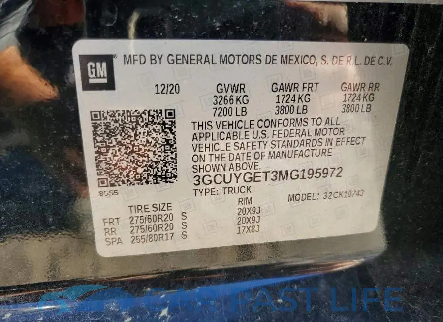 3GCUYGET3MG195972# 12