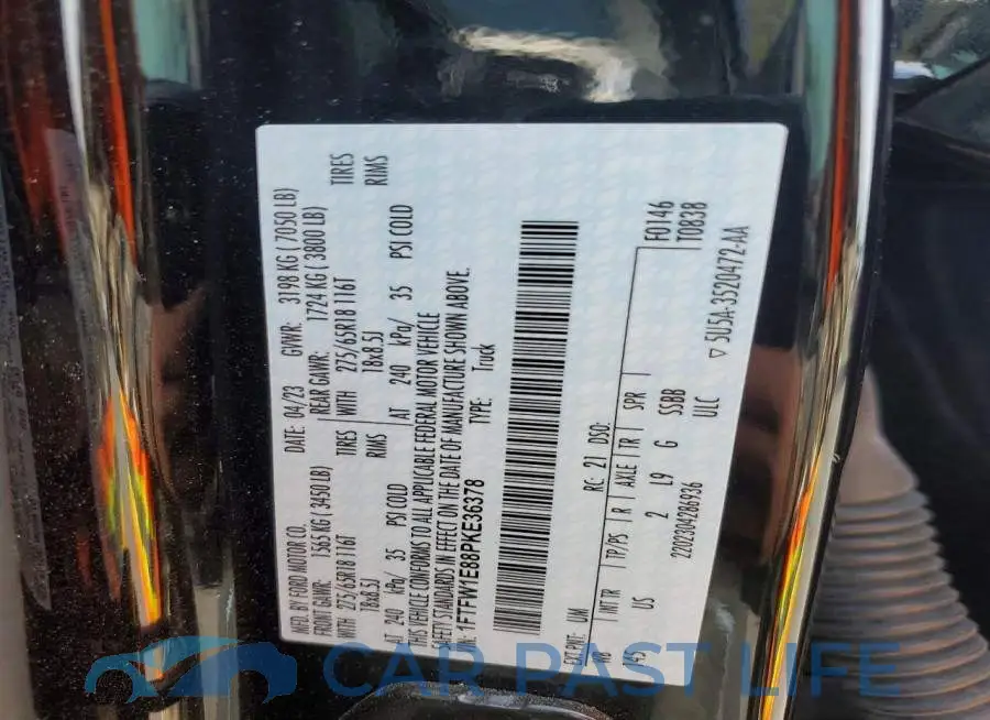 1FTFW1E88PKE36378# 12