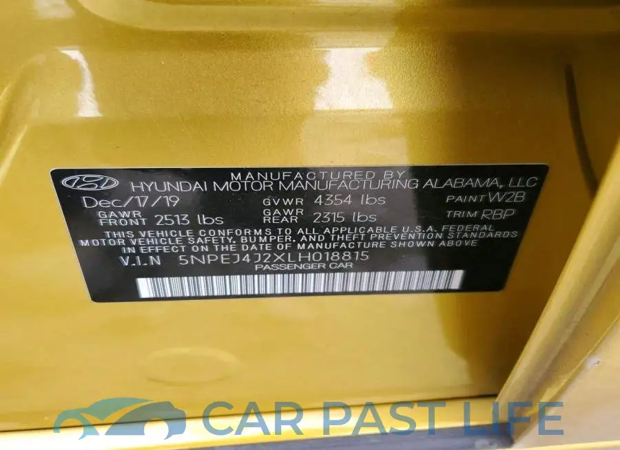 5NPEJ4J2XLH018815# 12