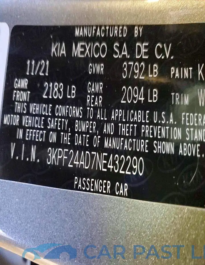 3KPF24AD7NE432290# 12