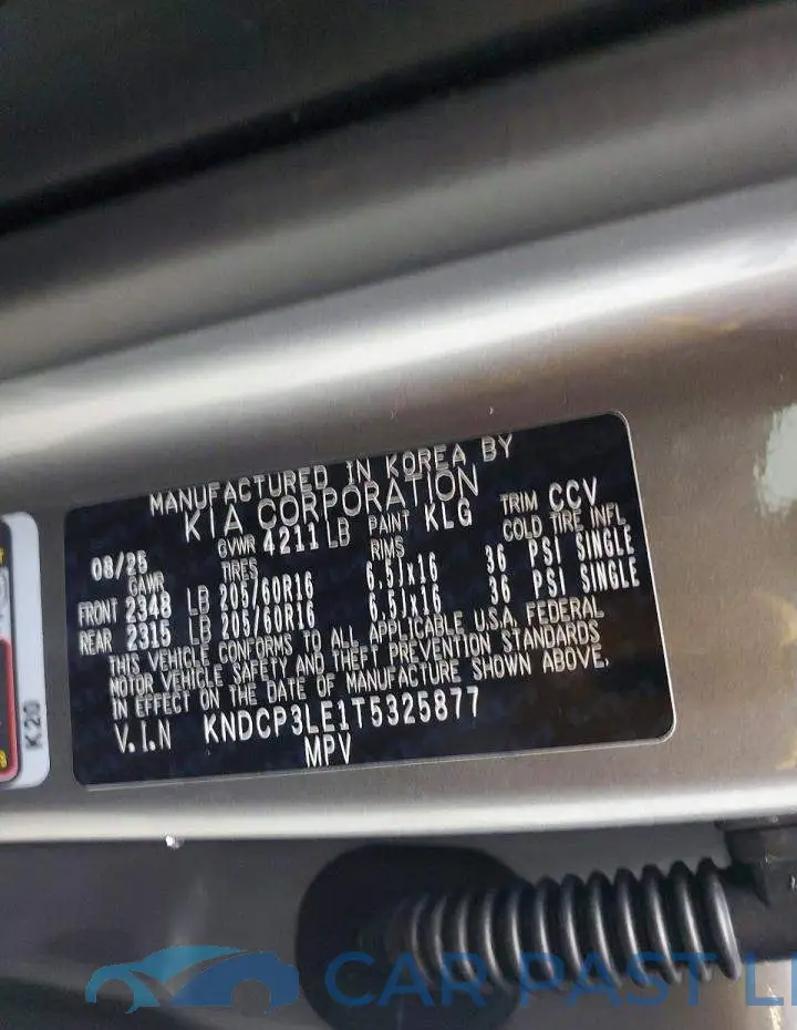 KNDCP3LE1T5325877# 12