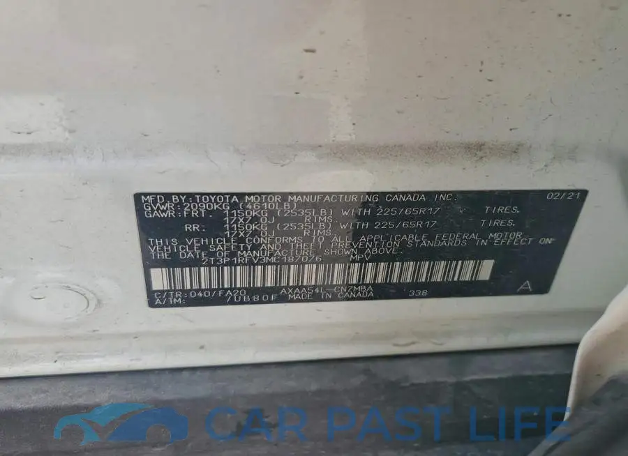 2T3P1RFV3MC187076# 12