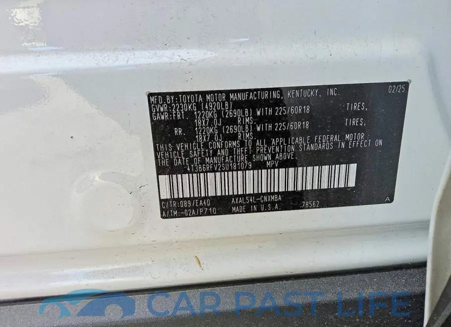 4T3B6RFV2SU181079# 14