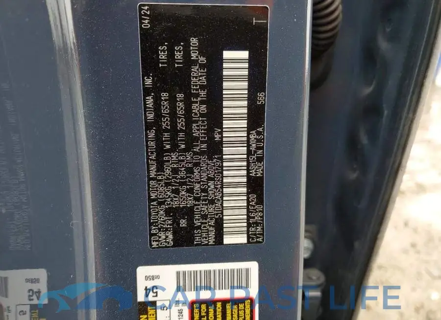 5TDACAB54RS017971# 14