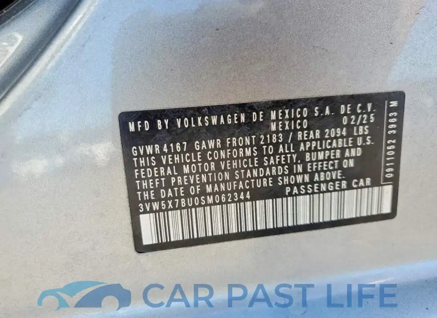 3VW5X7BU0SM062344# 12