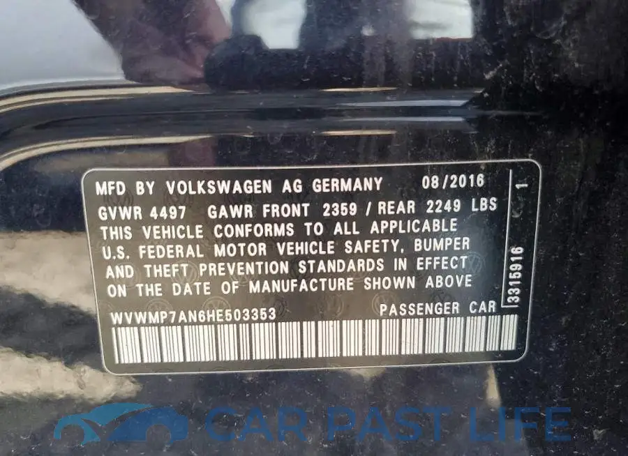 WVWMP7AN6HE503353# 12