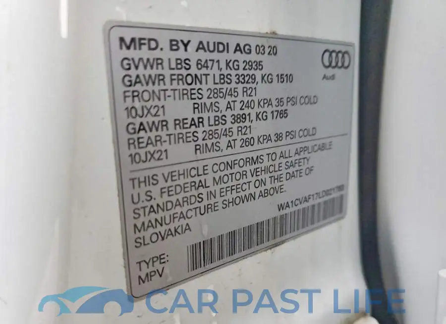 WA1CVAF17LD021763# 13