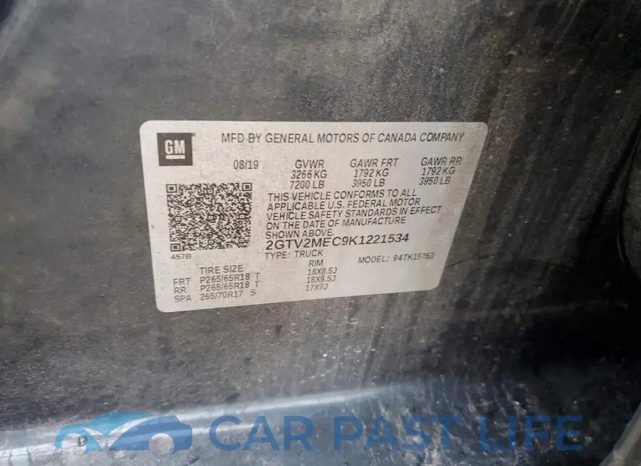 2GTV2MEC9K1221534# 12
