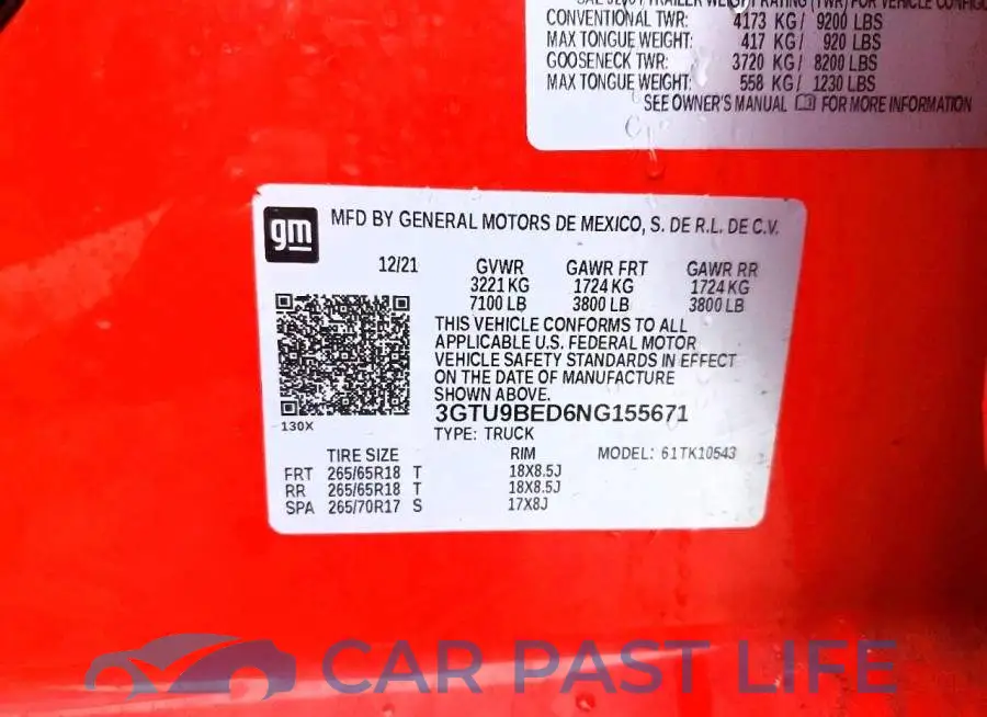 3GTU9BED6NG155671# 12