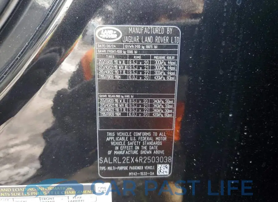 SALRL2EX4R2503038# 13