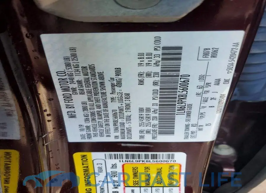 1LN6L9PK8L5600670# 12