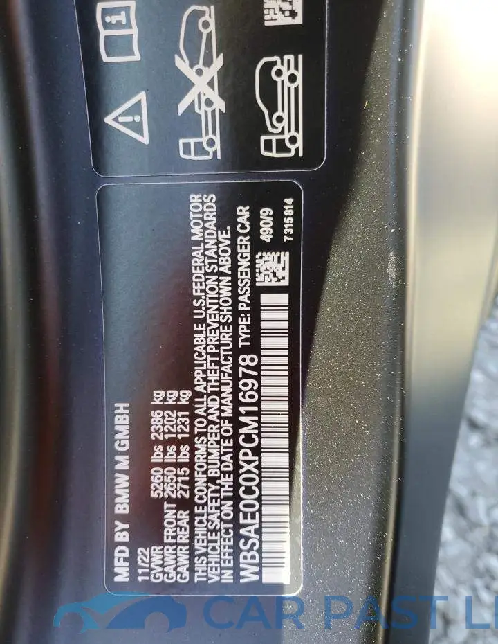 WBSAE0C0XPCM16978# 13