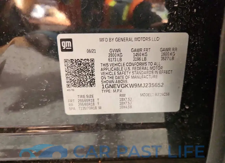 1GNEVGKW9MJ235652# 13