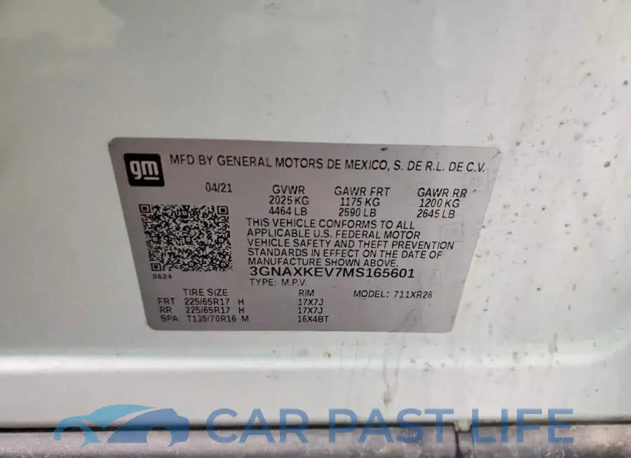 3GNAXKEV7MS165601# 13