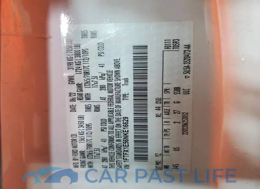1FTFX1E56NKE16629# 12