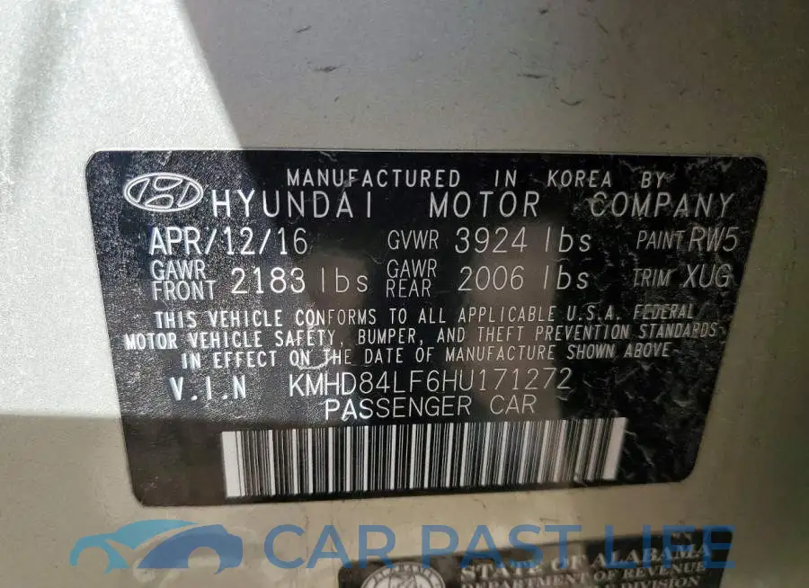 KMHD84LF6HU171272# 12