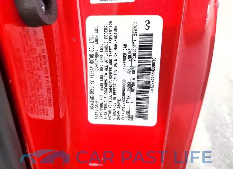 JN1EV7KK3NM600030# 12