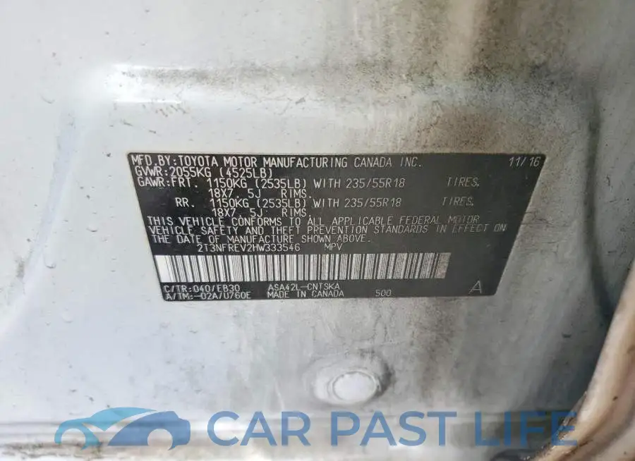 2T3NFREV2HW333546# 13