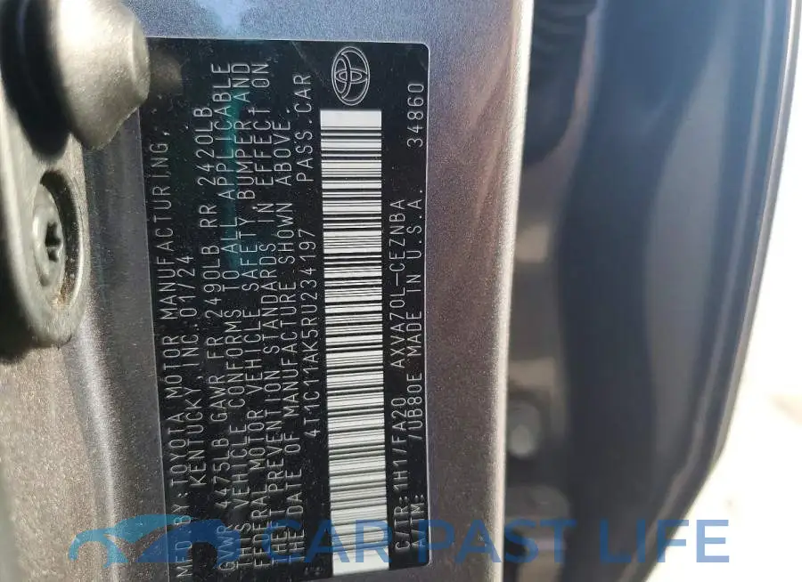 4T1C11AK5RU234197# 12