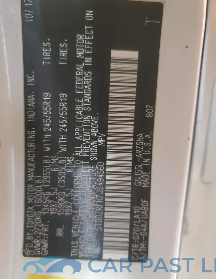 5TDDZRFH7JS494560# 13