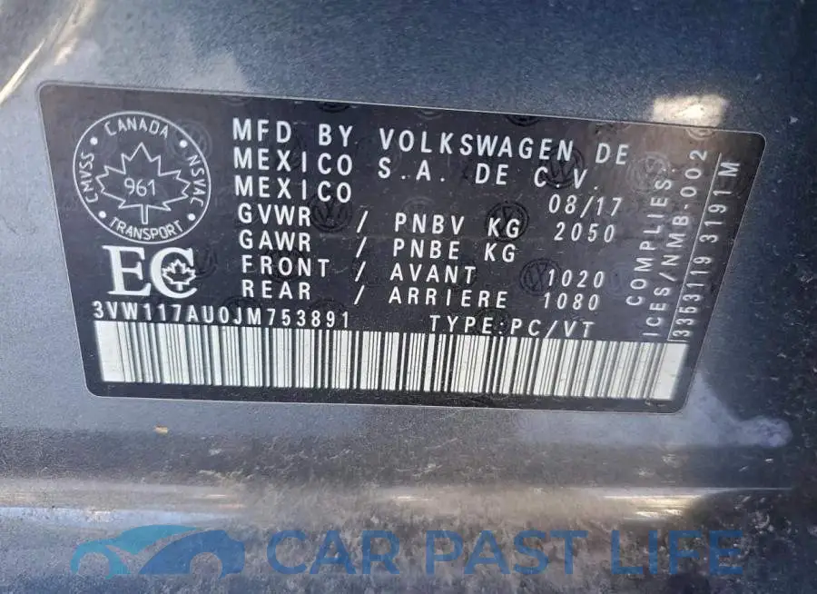 3VW117AU0JM753891# 13