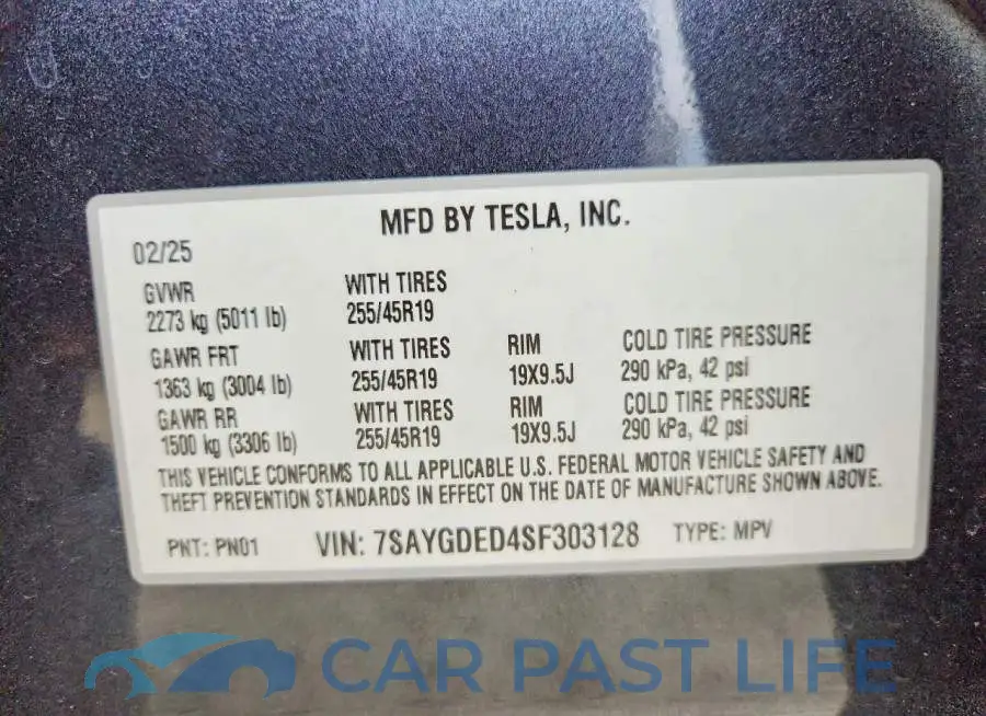 7SAYGDED4SF303128# 12