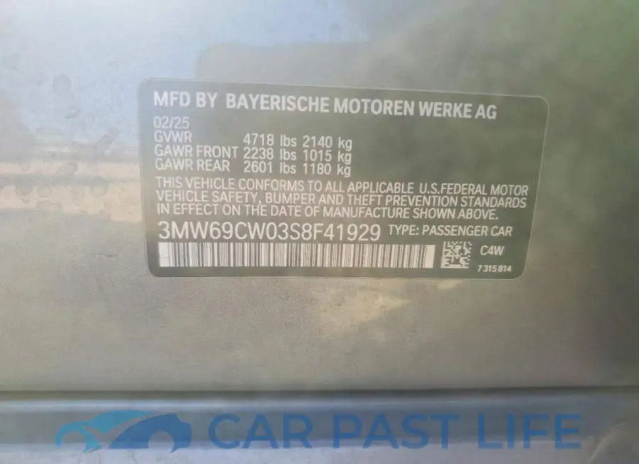 3MW69CW03S8F41929# 12