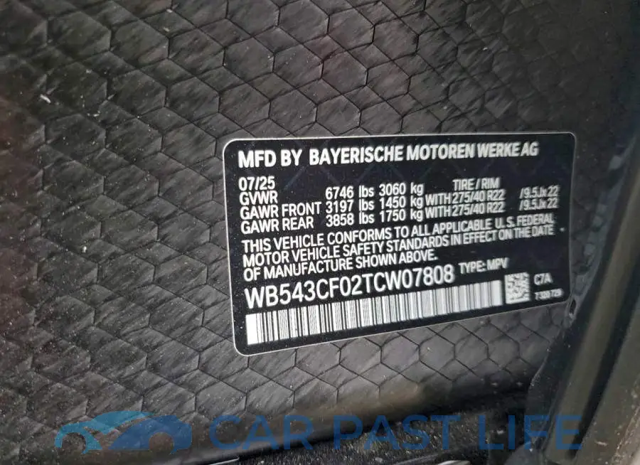 WB543CF02TCW07808# 13