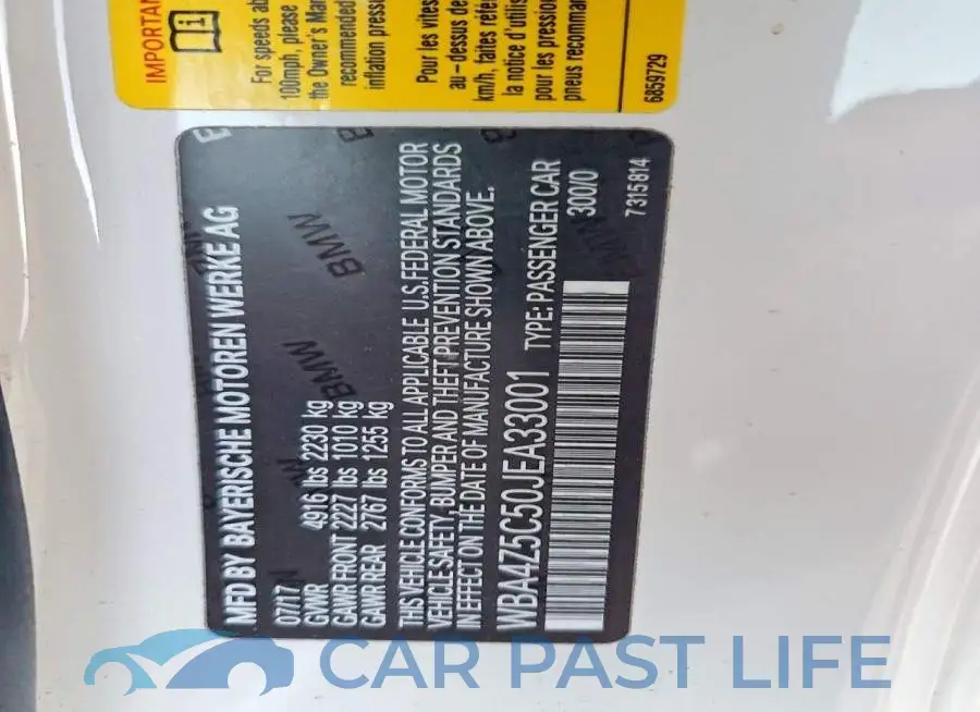 WBA4Z5C50JEA33001# 12