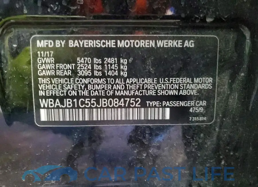 WBAJB1C55JB084752# 13