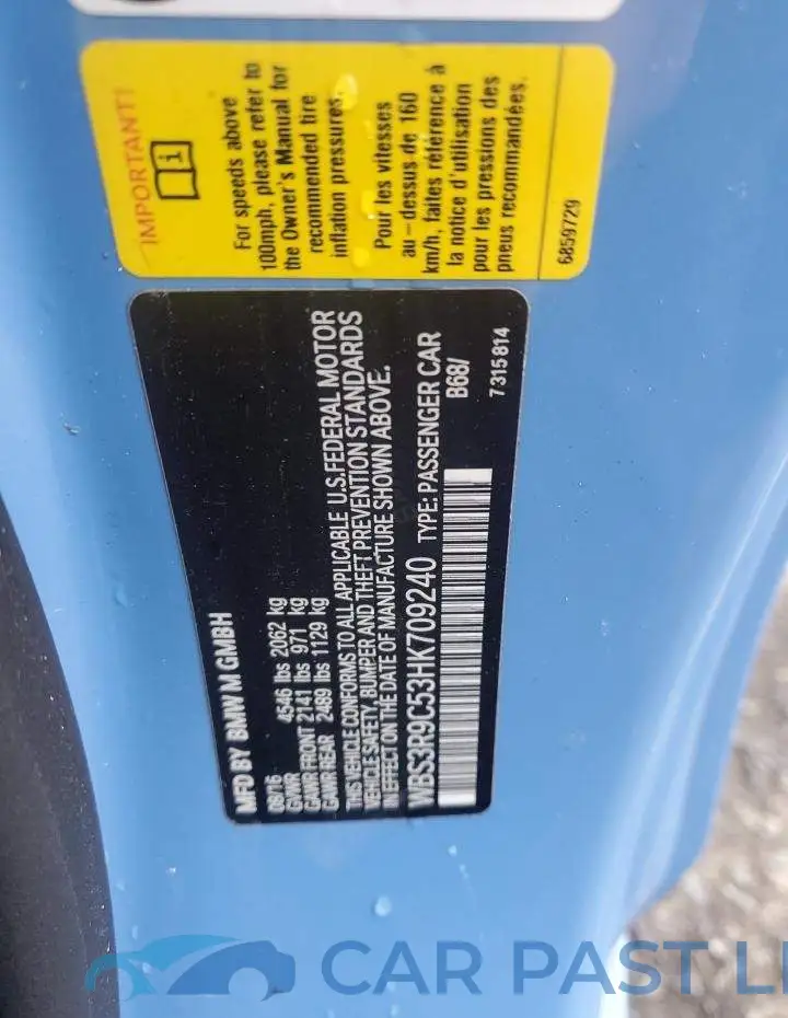 WBS3R9C53HK709240# 12
