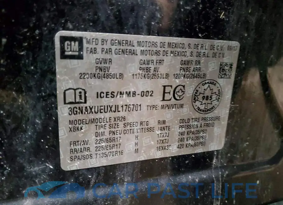 3GNAXUEUXJL176701# 12