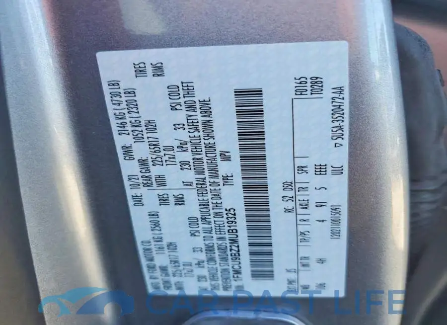 1FMCU9BZ2MUB19325# 13