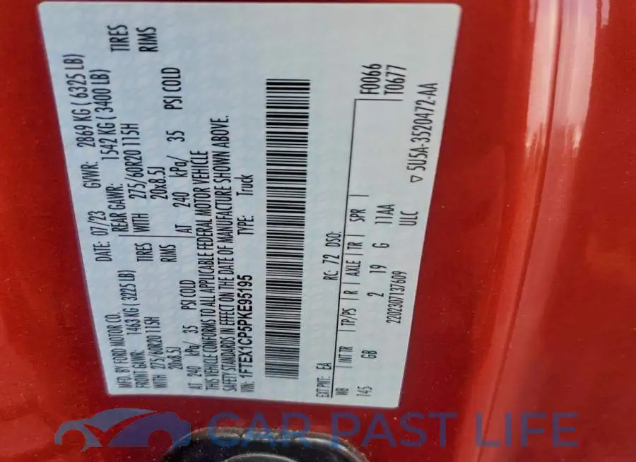 1FTEX1CP5PKE95195# 12